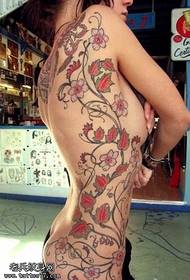 Waist Rose Vine Tattoo Pattern
