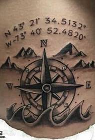 midje engelsk kompass tatoveringsmønster