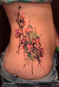 sido midja bläck blomma tatuering mönster 69814 - Midja blommatatuering mönster