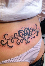 flickor midja totem kärlek midja blomma tatuering bild