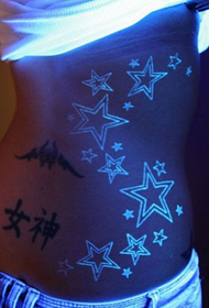 tatuaggio stella fluorescente vita dea