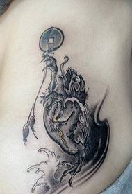 modello di tatuaggio tatuaggio oro nero grigio in vita
