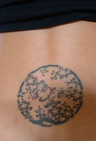 female back waist plum totem tattoo