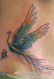 yan bel gözəl phoenix quş döymə nümunəsi