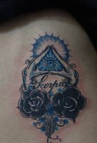 ruža ruka trokut oko kreativni struk tetovaža rad