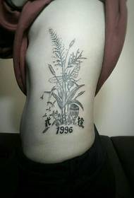 Pictiúr eile de tatú tattoo ar thaobh choim an chailín