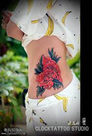 Taille grouss Peony Tattoo Muster