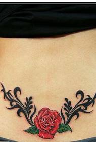 cintura hermosa moda rosa tatuaje