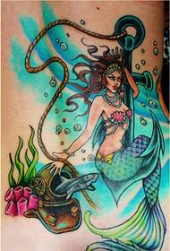 immagine sexy del modello del tatuaggio della sirena della vita laterale di modo