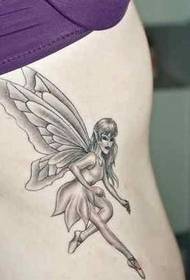სექსუალური ქალი წელის პიროვნება შავი და თეთრი ფერი elf tattoo სურათი
