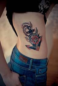 modello di tatuaggio di ancoraggio di bellezza in vita