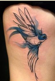 mados šoninis juosmuo gražus kolibro tatuiruotės modelio įvertinimo paveikslėlis