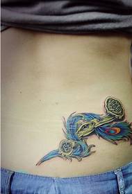 Cintura a la moda de la cintura a la moda bonica imatge de patró de tatuatge de ploma