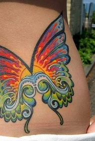 Gambar pinggang kecantikan cantik gambar tato kupu-kupu