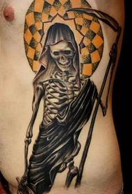 tinta masculina de cintura pintada de tatuatge de mort