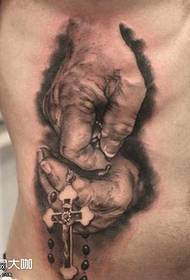 waist realistic hand tattoo pattern