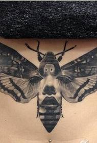 ຮູບແບບແມ່ຍິງ sexy waist waist moth tattoo ຮູບພາບ