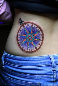 beauty waist beautiful and beautiful color six-star pattern 70289-beauty waist beautiful clean ink lotus tattoo pattern picture