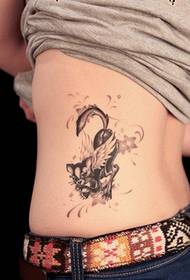 мода жіночий бік талії класичний гарний кіт татуювання малюнок візерунок малюнок