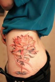 Fashion Beauty Waist Lotus Tattoo