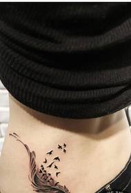 beauty waist fashion beautiful feather tattoo pattern picture
