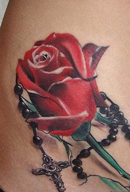 girovita per ragazze bellissimo tatuaggio rosa e croce