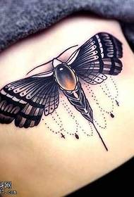 waist a fly Moth tattoo pattern