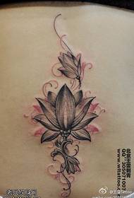 modello di tatuaggio nero bellissimo loto