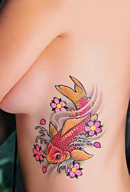 სექსუალური ქალი გვერდითი წელის ლამაზი გამოიყურება სუფთა squid ნიმუში სურათი 70257- სექსუალური ლამაზი ქალი წელის ლამაზი და ლამაზი ვარდისფერი tattoo ნიმუში სურათი