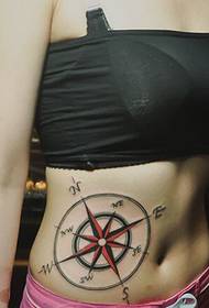 Слика секси љепоте бочног струка предимензионирана модна компас тетоважа слика