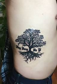 side waist personalized tree branch Tattoo pictures are very beautiful