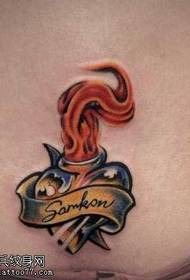 kiuno penda taa ya mafuta Moto muundo wa tattoo