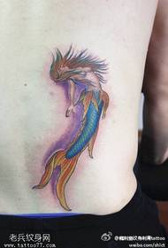 腰部美麗刺美人魚紋身圖案