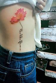 Side Waist Fashion Flower Tattoo Tattoo is erg mooi