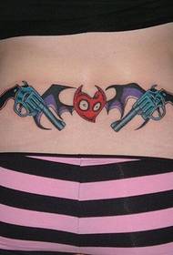 Vampire bat and gun tatuointi 69180-ampui pentagrammi ja kirsikka tatuointi