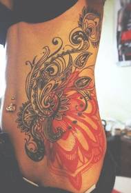 cintura bonita flor tatuaje