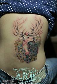 Moai kleur Ling Deer Tattoo Patroon