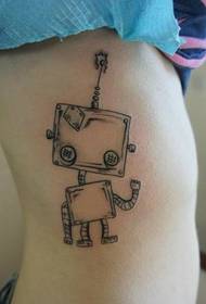 fashion women's waist can be seen robot tattoo picture