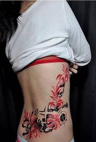 belleza cintura hermosa flor tatuaje patrón