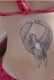 graži angelo tatuiruotė juosmens srityje