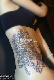 daisy mstari wa anga chrysanthemum muundo wa tattoo