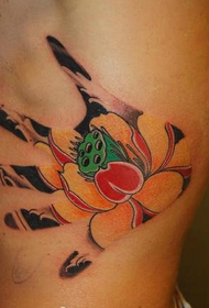 patrón alternativo de tatuaje de loto de palma