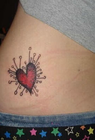oldalsó derék színű szív tetoválás figura