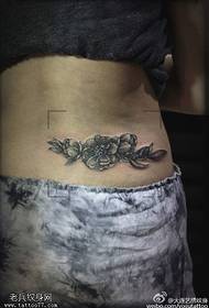 Struk cvjetnih tetovaža struka 69939 - prekrasan uzorak tetovaže magnolije na struku