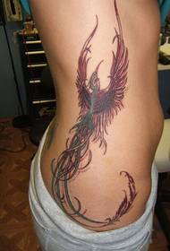 cintura de beleza pintado de tatuaje de fénix