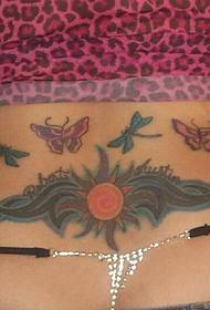 waist butterfly and dragonfly tattoo
