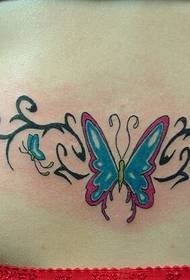 good looking butterfly vine tattoo pattern 69199 - girl's waist beautiful rose and cross tattoo