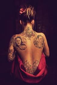 девојке натраг личност тетоважа члана породице