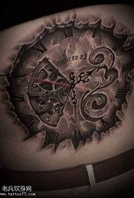 modello di tatuaggio orologio meccanico in vita