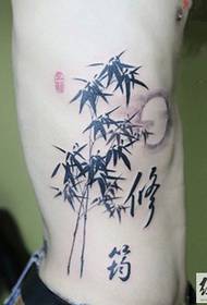 zijkant taille Qingya Cuizhu tattoo